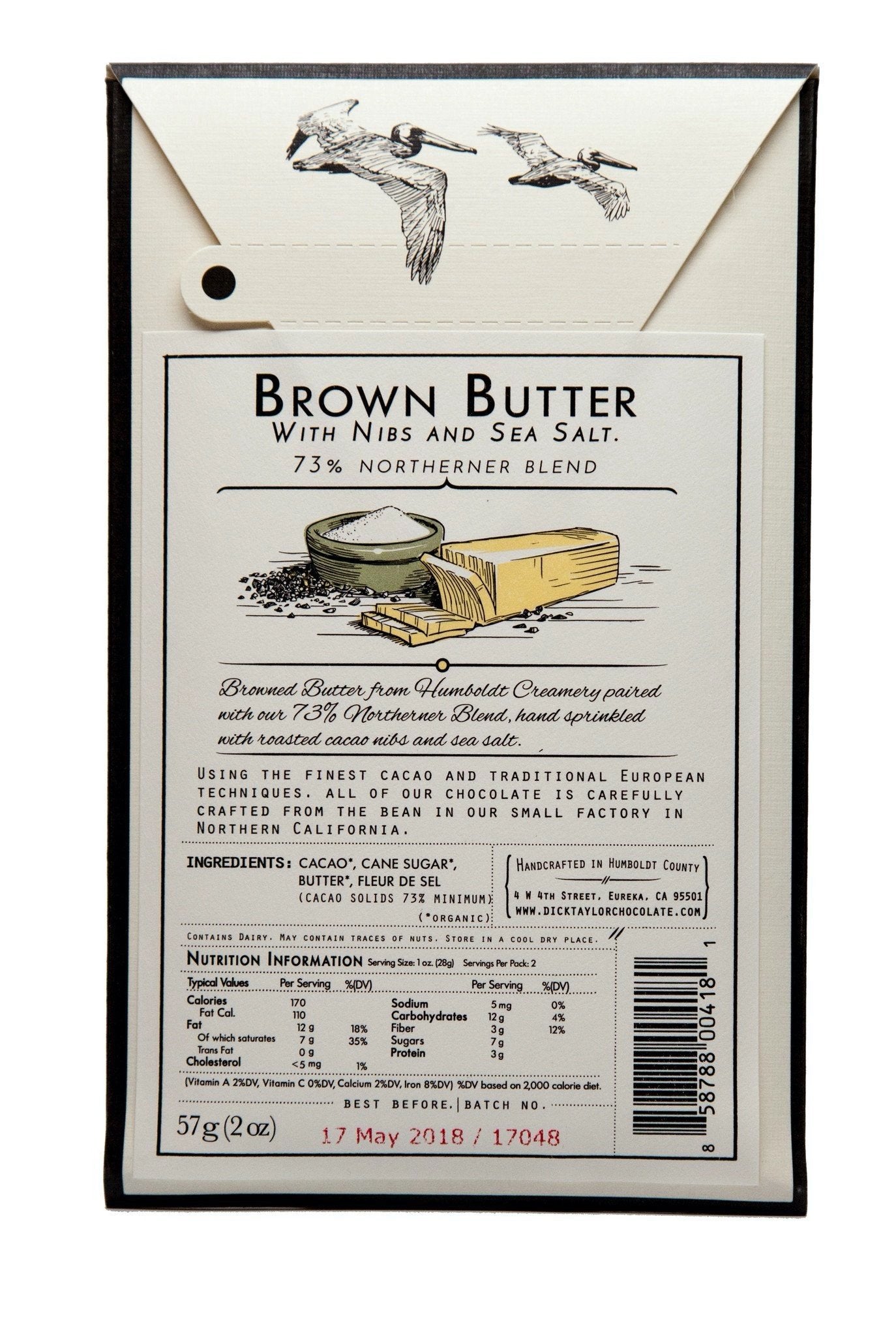 Dick Taylor chocolat Noir 73% -  Brown butter  nibs & Sea salt